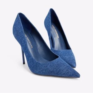 Good American Womens Emma Denim Heel Blue Size 10 New